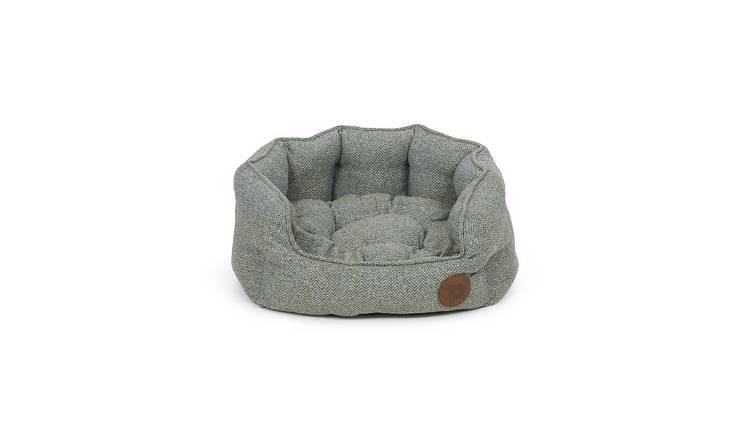 Petface Sage Herringbone Oval Bed - Large