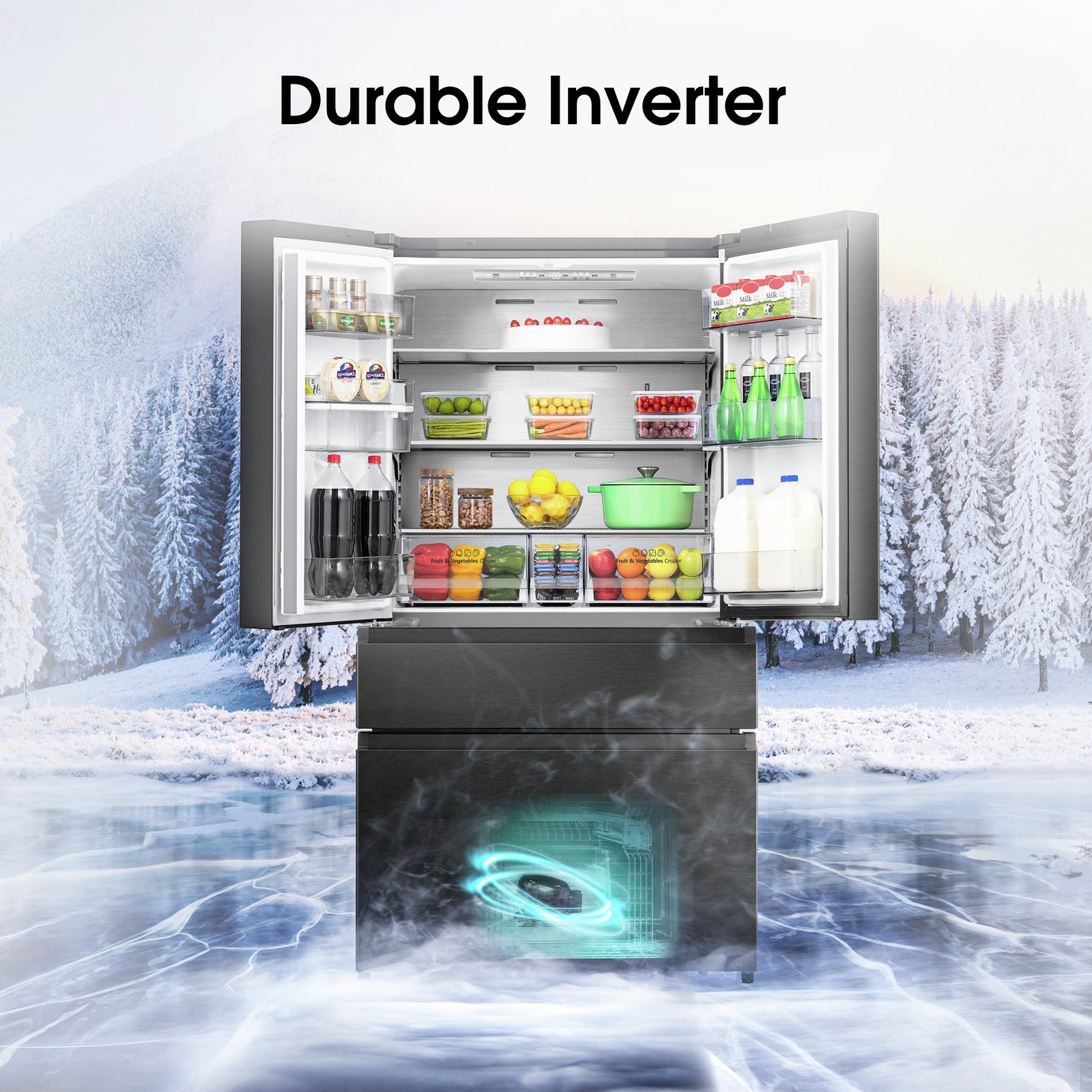Buy Hisense RF749N4SWFE American Fridge Freezer - Black | Fridge