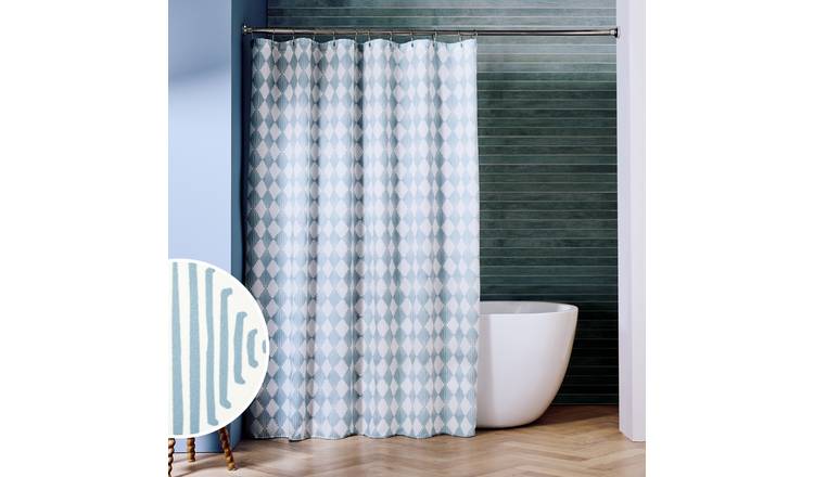 Habitat Timeless Antibacterial Shower Curtain - Blue