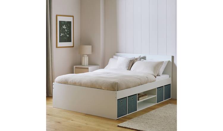 Argos Home Squares Double Bed Frame - White