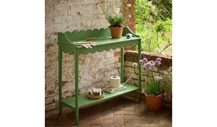 Argos Home Scallop Folding Rectangular Potting Table - Green