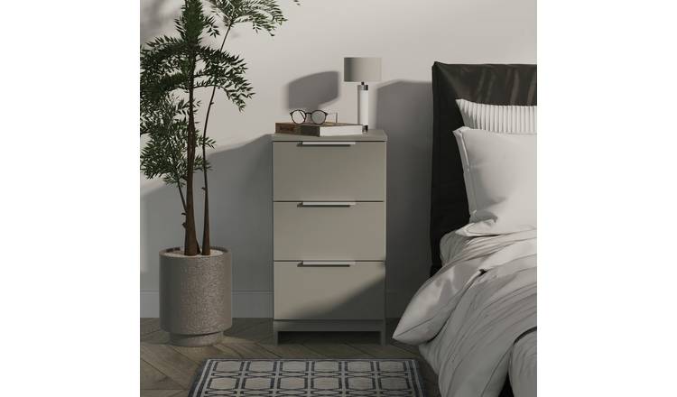 Welcome Orillia 3 Drawer Bedside Table - Grey