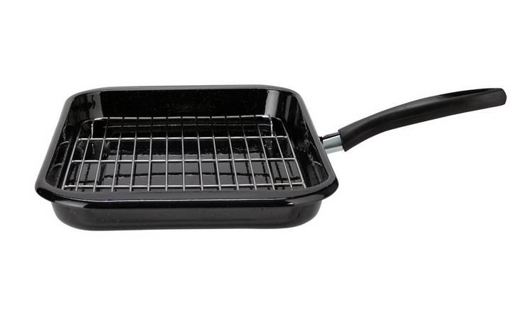 Small Grill Pan with a Small Wire Rack and Pan Handle