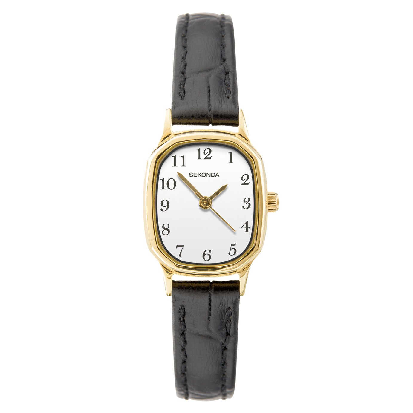 Sekonda Ladies Black Leather Strap Watch