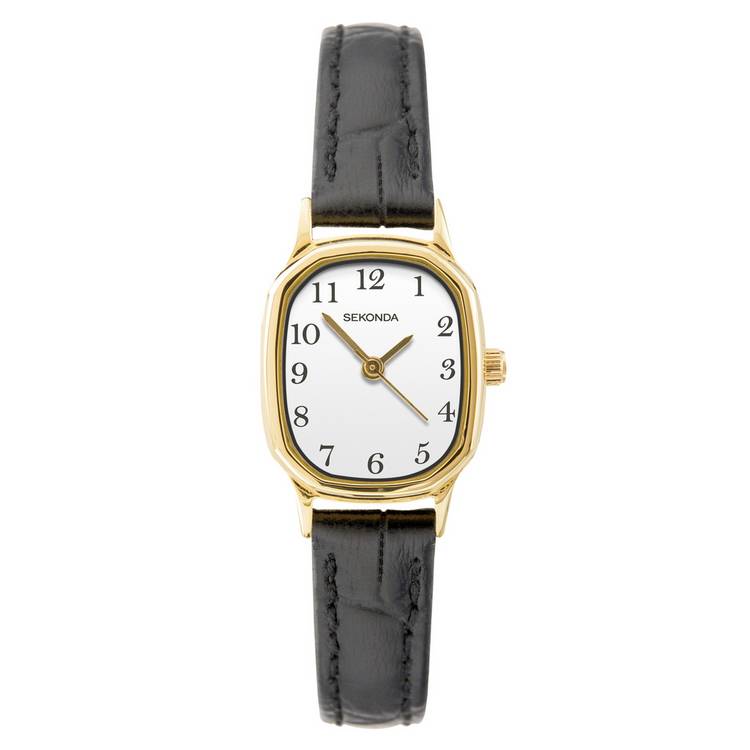 Sekonda Ladies Black Leather Strap Watch 0