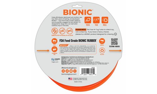 Bionic Toss N Tug Turbo Pet Toy - Orange