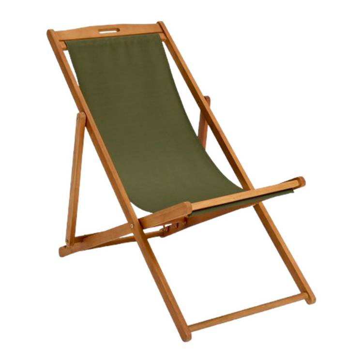 Habitat Folding Wooden Garden Deck Chair - Green 0