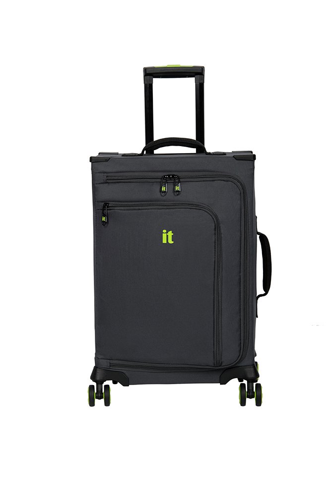 IT Luggage 8 Wheel Maxspace Cabin Case Charcoal/ Lime