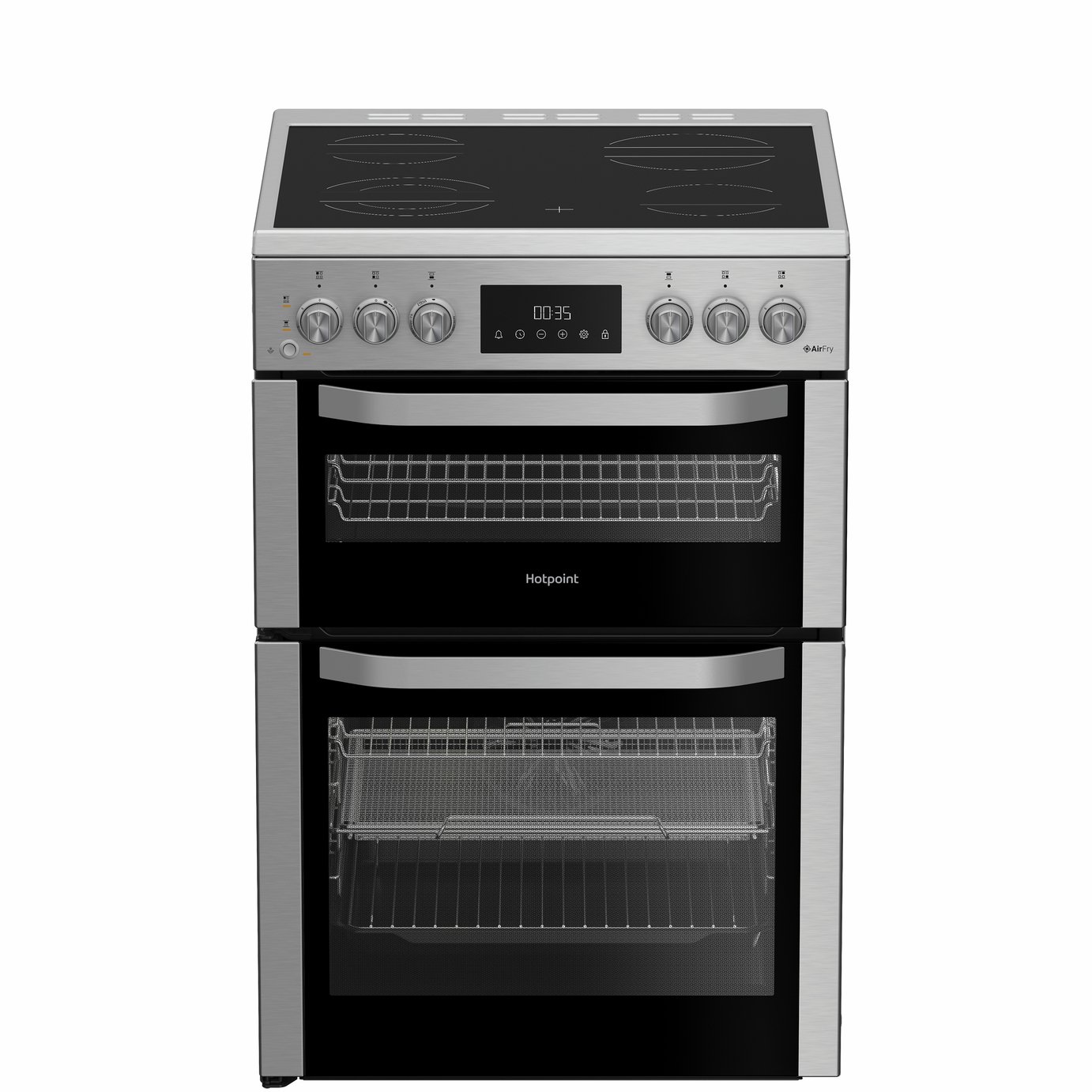 Hotpoint HDE6VDCASX 60cm Double Oven Electric Cooker-S/Steel