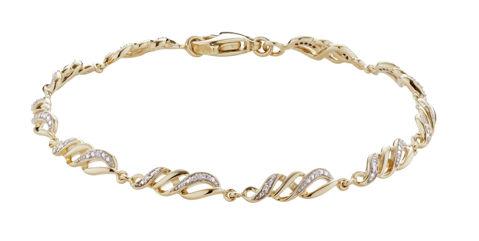 Revere 9ct Gold Plated 0.02ct tw Diamond Swirl Bracelet Review