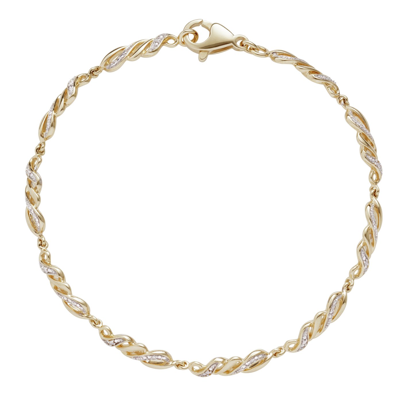 Revere 9ct Gold Plated 0.02ct tw Diamond Swirl Bracelet Review