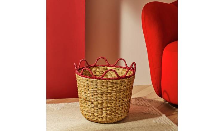 Habitat Woven Red Wiggle Edge Basket