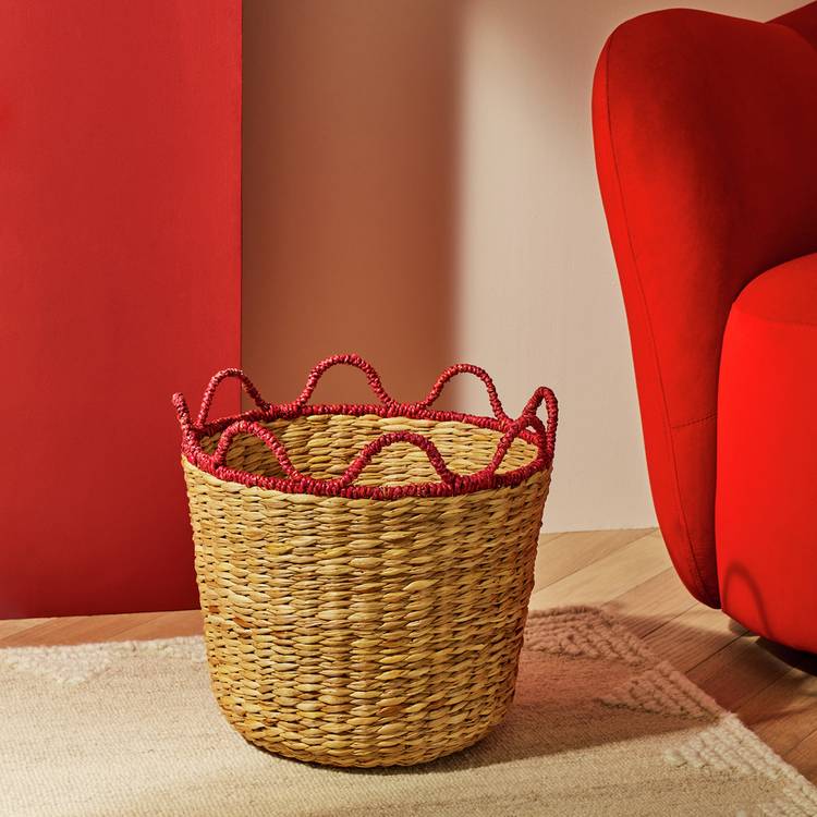 Habitat Woven Red Wiggle Edge Basket 0