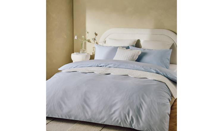 Habitat Plain Pale Blue Bedding Set - Double