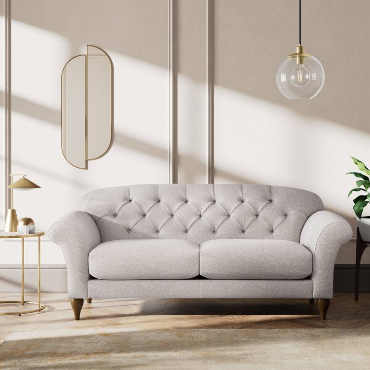 Habitat Brooker Fabric  3 Seater Sofa - Natural- Dark Leg  0