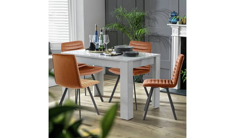 Argos Home Miami Dining Table & 4 Copper Chairs