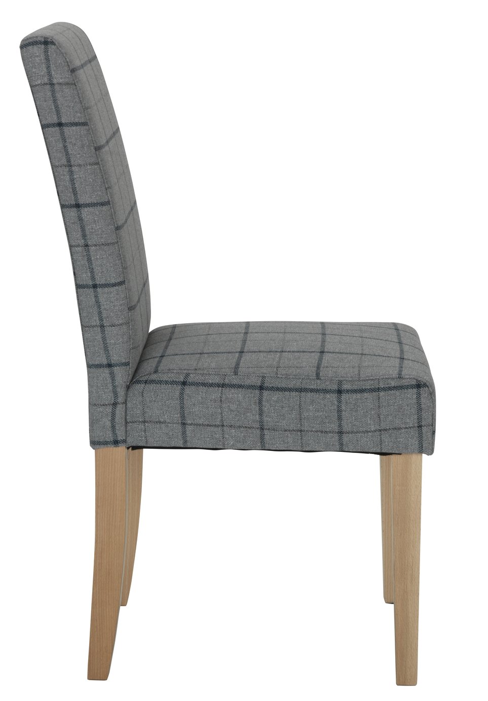 Argos Home Pair of Mid Back Dining Chairs -Grey & Blue Check Review