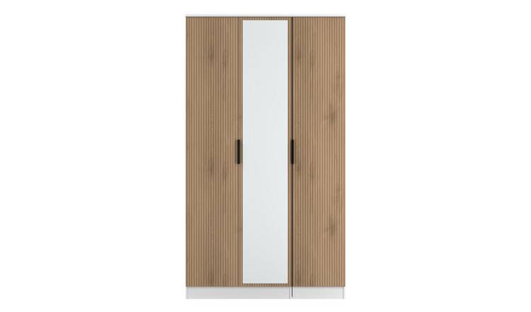 Welcome Tofino 3 Door Mirror Wardrobe - White & Oak