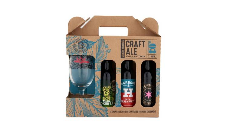 Blue Tree Brewhouse Craft Ale Selection With Chalice Glass