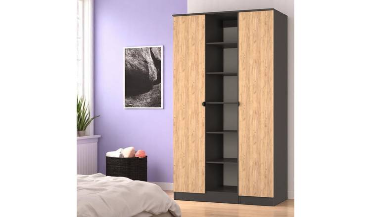 Welcome Canmore 2 Door 6 Shelves Wardrobe - Graphite