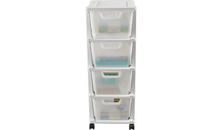 Buy Argos Home 4 Drawer White Plastic Tower Storage Unit