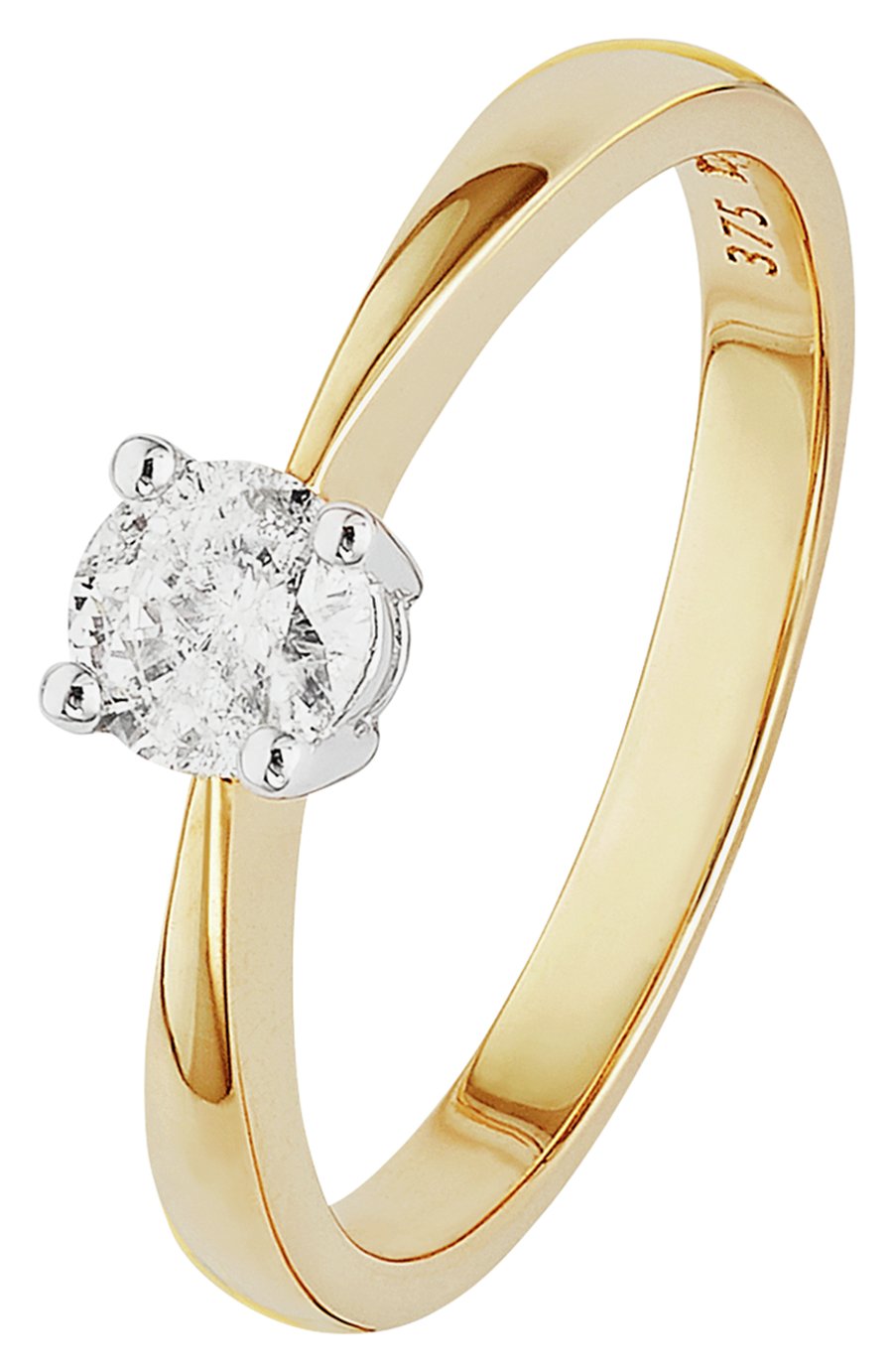 Revere 9ct Gold 0.33ct Diamond Solitaire Ring - N