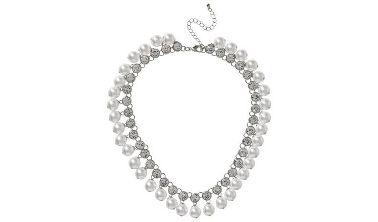 Liars & Lovers Silver Pearl and Crystal Statement Necklace