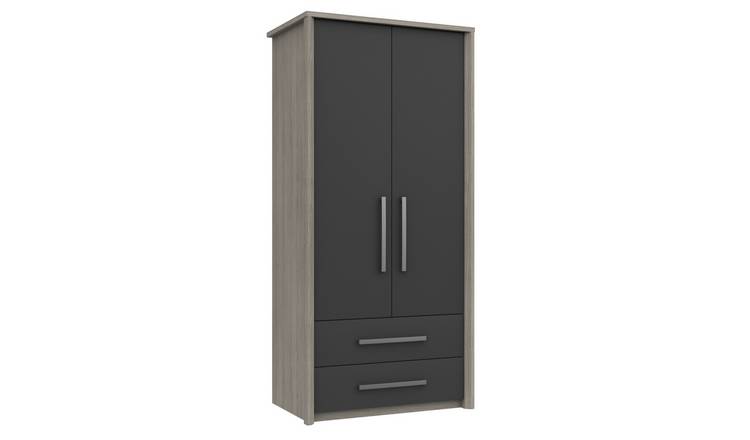 Grasmere 2 Door 2 Drawer Wardrobe - Dark Grey