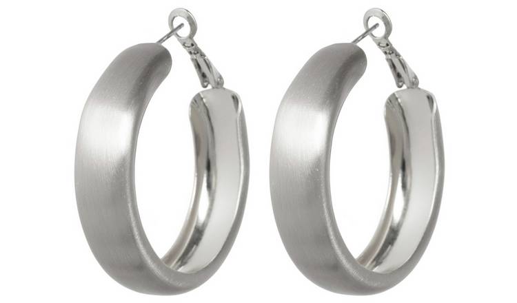 Liars & Lovers Silver Brushed Hoop Earrings