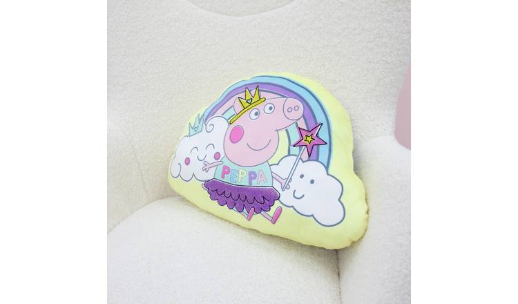 Peppa Pig Rainbow Shaped Kids Cushion - Yellow - 40x30cm