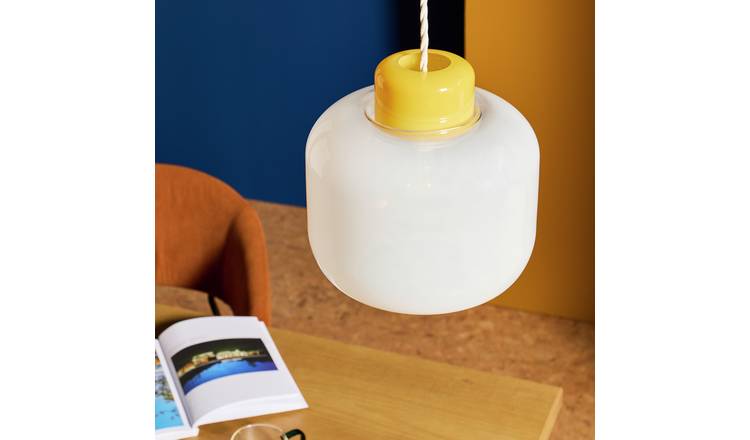 Habitat White Glass Easy Fit Lampshade - 24cm