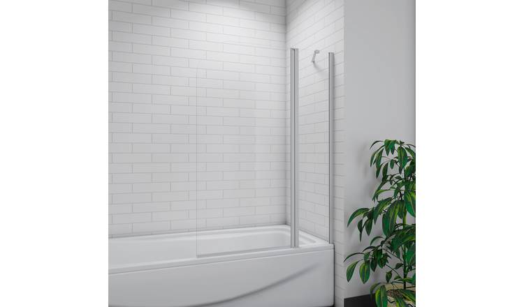 MLH 1400x1000mm Radius Two Panel Bathscreen - White