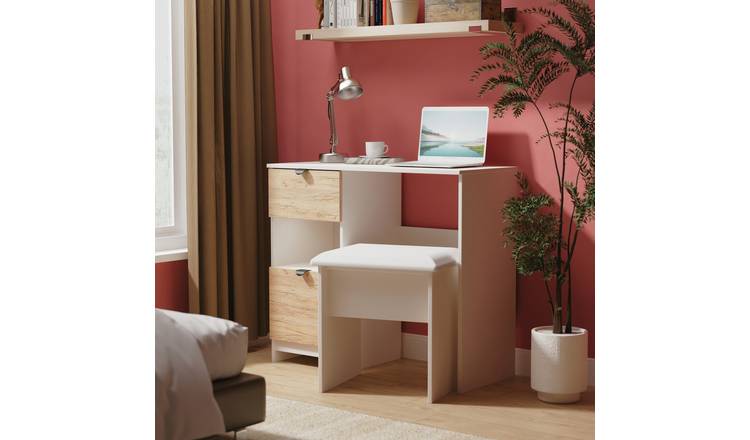 Welcome Canmore Vanity 2 Drawer Dressing Table - White & Oak