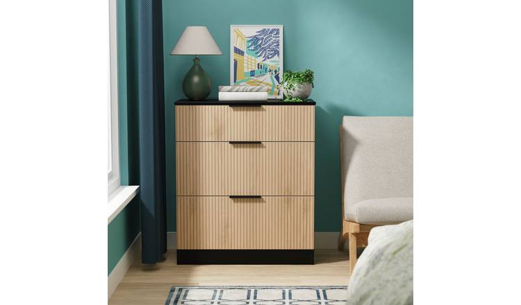 Welcome Tofino 3 Drawer Chest - Black & Oak
