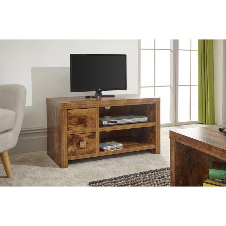 GFW Jakarta 2 Drawer TV Unit - Mango Wood Effect 0