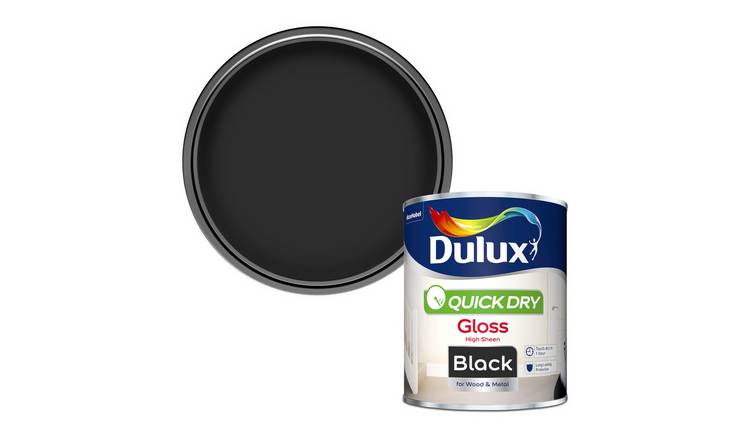 Dulux Quick Dry Gloss Paint Black - 750ml