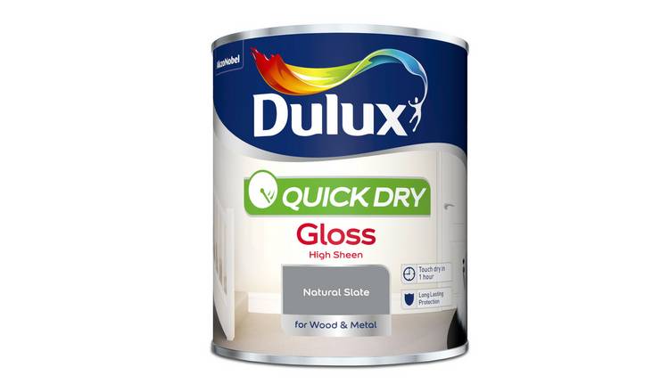 Dulux Quick Dry Gloss Paint Natural Slate - 750ml