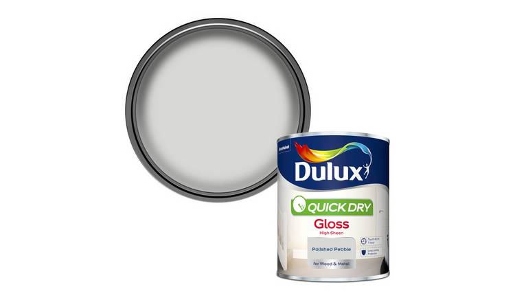 Dulux Quick Dry Gloss Paint Polished Pebble - 750ml