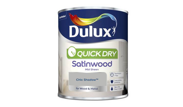 Dulux Quick Dry Satinwood Paint Chic Shadow - 750ml