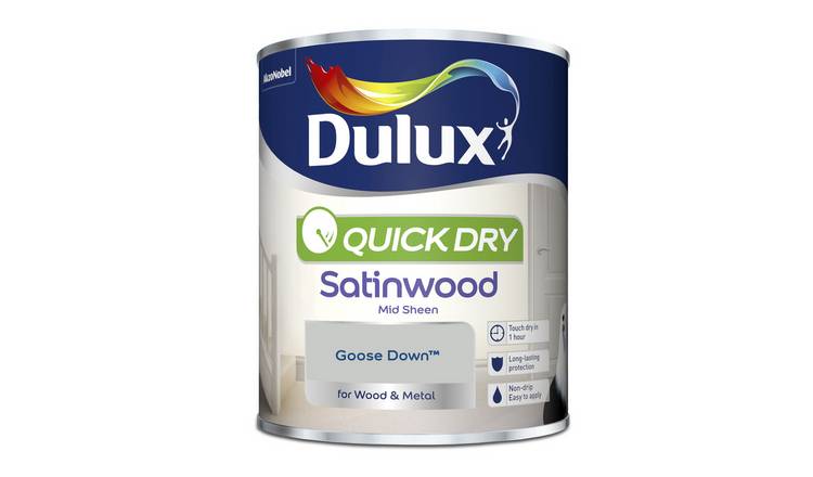 Dulux Quick Dry Satinwood Paint Goose Down - 750ml