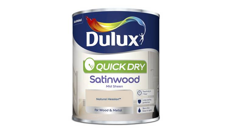 Dulux Quick Dry Satinwood Paint Natural Hessian - 750ml