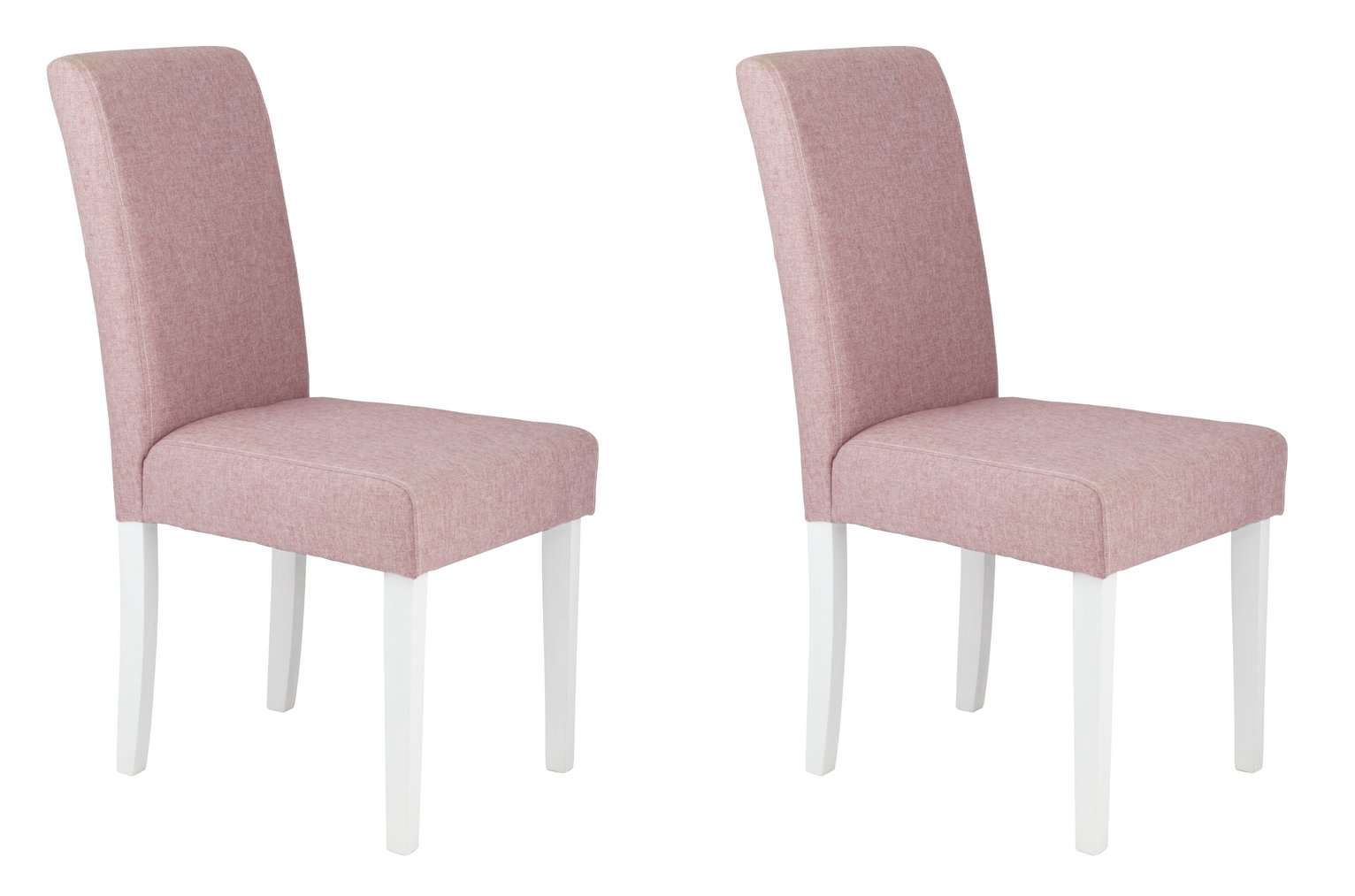 Argos Home Pair of Tweed Mid Back Dining Chair -Rose & White Review