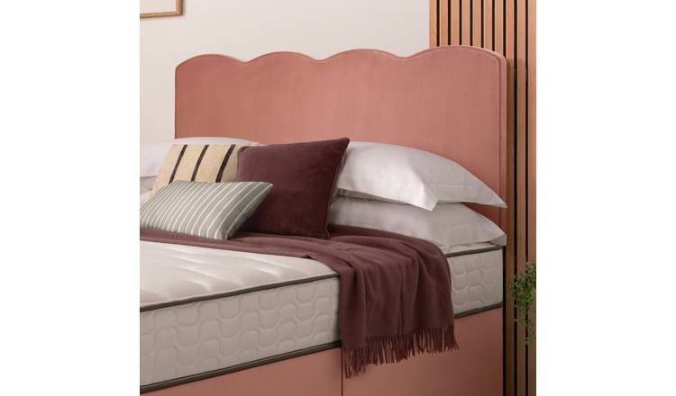 Silentnight Wave Velvet Double Headboard - Pink