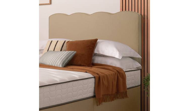 Silentnight Wave Velvet Single Headboard - Sandstone