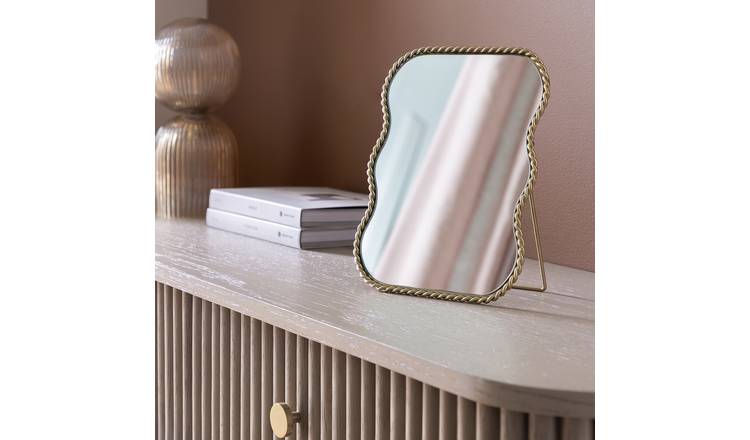 Habitat Gold Rope Twist Dressing Table Mirror - 21x16cm