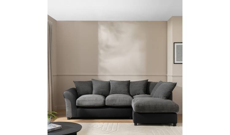 Argos Home Harry Large RH Corner Chaise Sofa - Charcoal