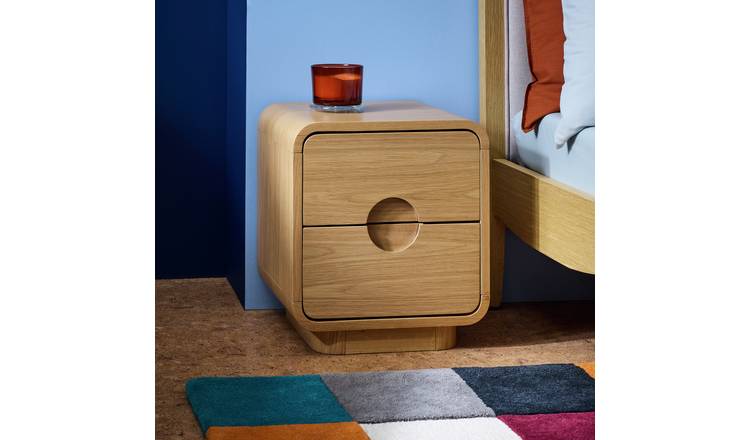 Habitat Adeje 2 Drawer Bedside Table - Oak