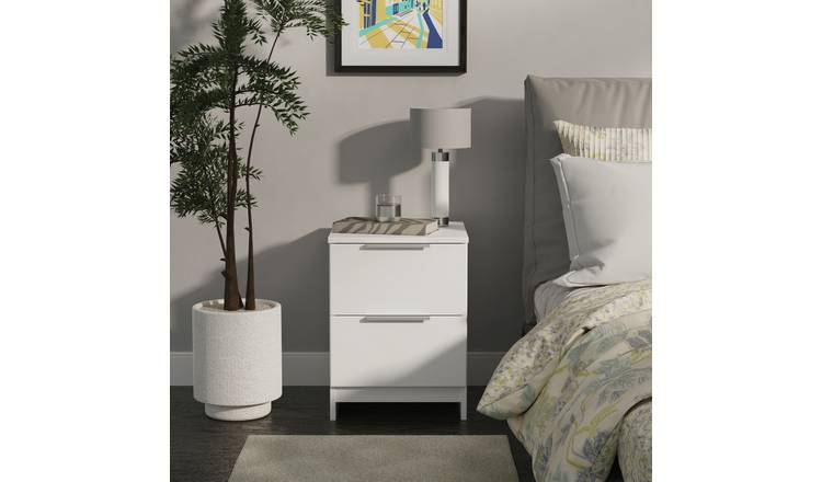 Welcome Orillia 2 Drawer Bedside Table - White