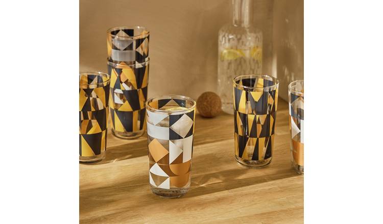 Argos Home Geo Set of 6 Hi Ball Glasses