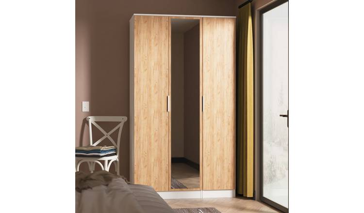 Welcome Orillia 3 Door Mirror Wardrobe - White & Oak